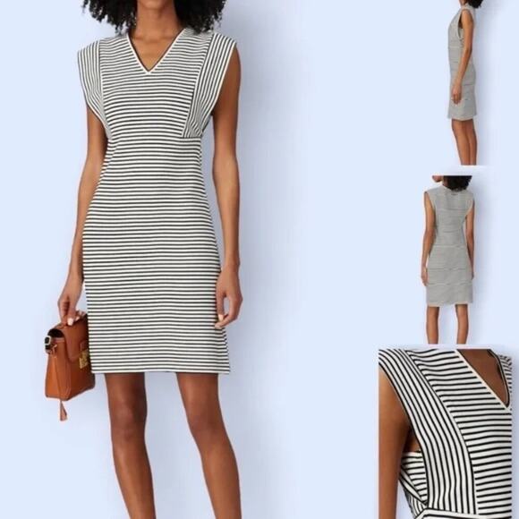Derek Lam Collective Striped V-Neck Dress Size EU46 / US10 - Picture 1 of 8